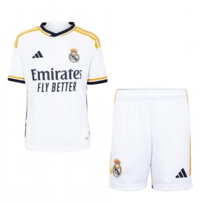 Lacne Dětský Futbalové dres Real Madrid 2023-24 Krátky Rukáv - Domáci (+ trenírky)
